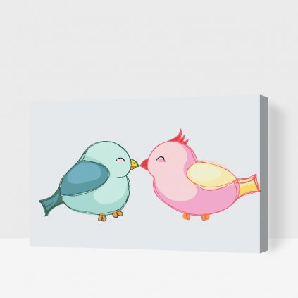 Malování podle čísel - Zamilovaní ptáčci