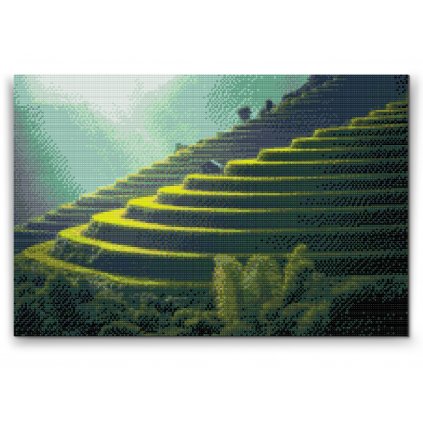 Diamantové malování - Bali rýžová pole
