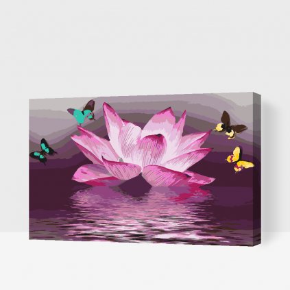 Malování podle čísel - Lotus a motýl