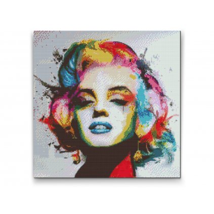Diamantové malování - Marilyn Monroe barevný portrét