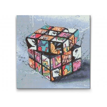 Diamantové malování - Rubikova kostka