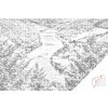 Tečkování - Řeka Mosel (Barva teček Červená, Rámování Na dřevěné desce, Velikost 40x60cm)