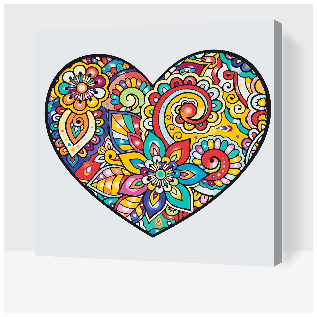 Maľovanie podľa čísiel - Mandala v srdci