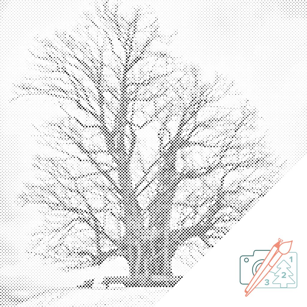 Bodkovanie - Osamelý strom