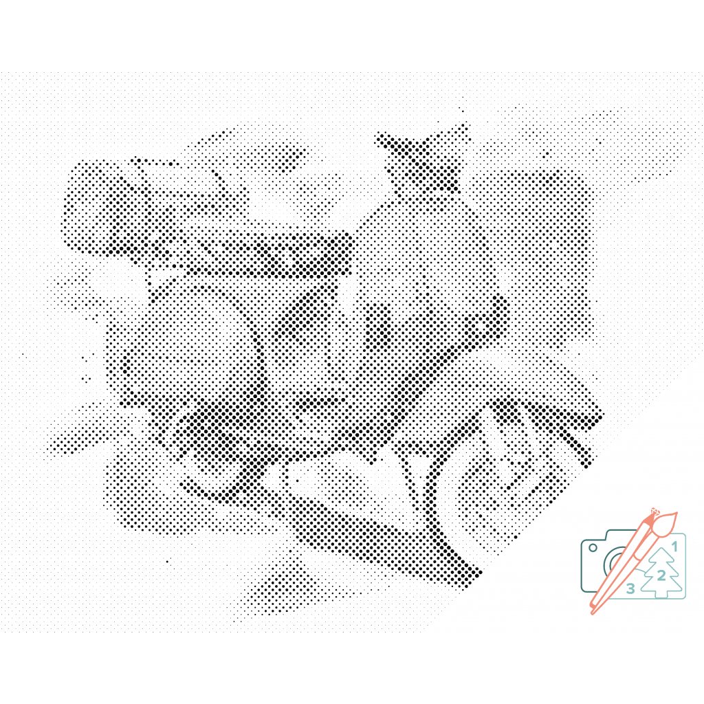 Bodkovanie - Modrá Vespa