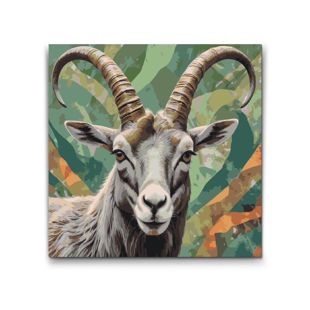 M2_Maľovanie_podľa_čísiel_-_Ibex_v_odtieňoch_tlmenej_zelenej