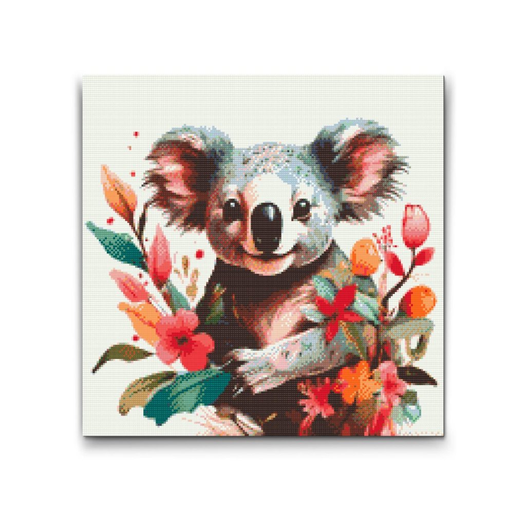 M2_Diamantové_maľovanie_-_Koala_obklopená_kvetinami