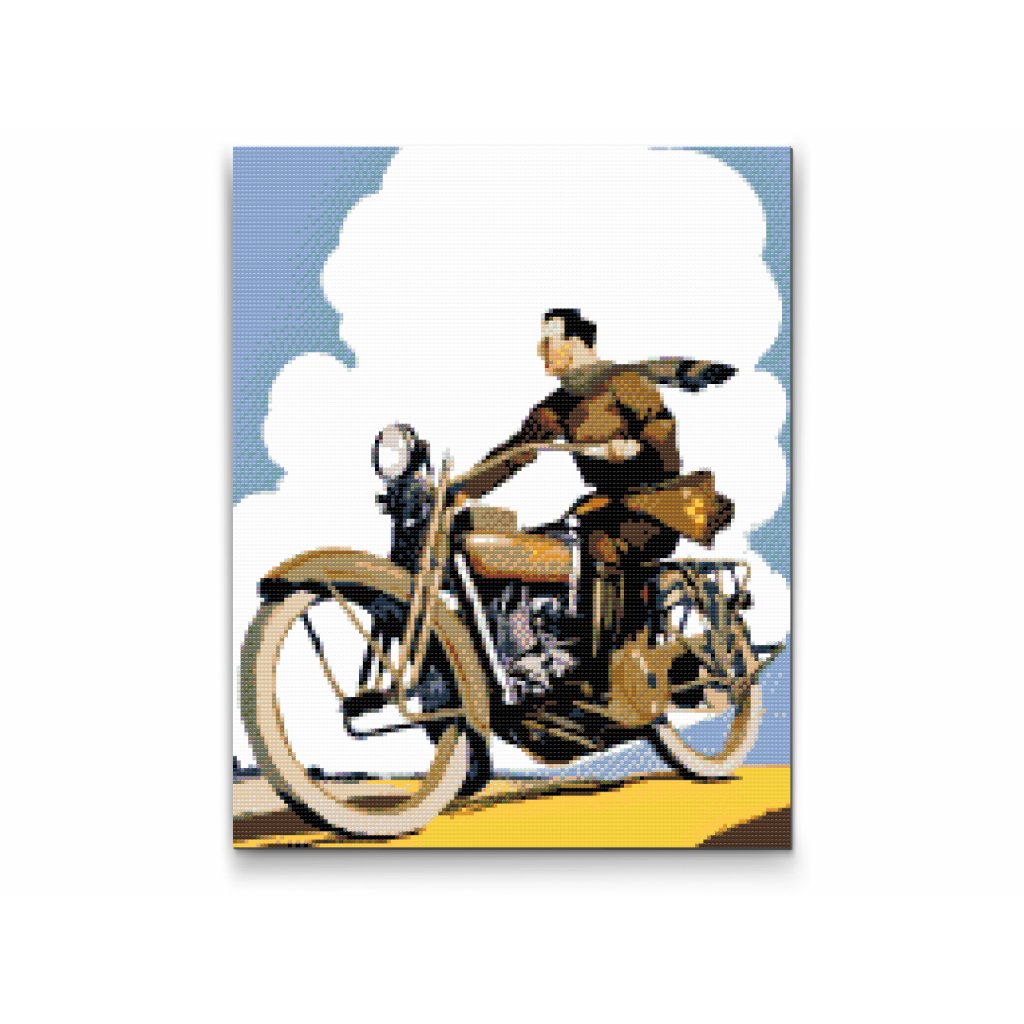 Diamantovanie podľa čísiel - Retro motorkár