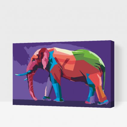 Maľovanie podľa čísiel - Vektorový slon