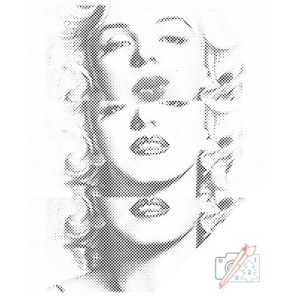 Bodkovanie - Marilyn Monroe Farebný portrét