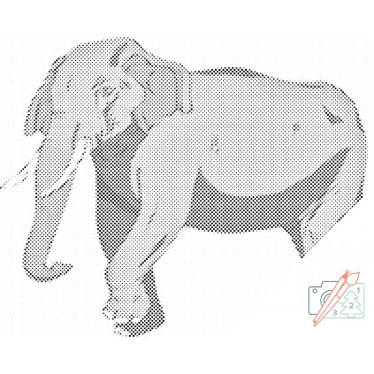Bodkovanie - Kreslený slon