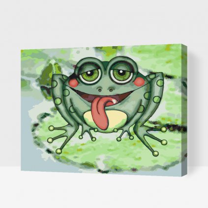 Maľovanie podľa čísiel - Žaba s červenými líčkami