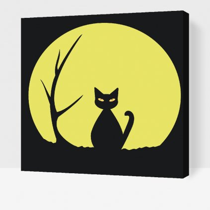 Maľovanie podľa čísiel - Čierna mačka 2
