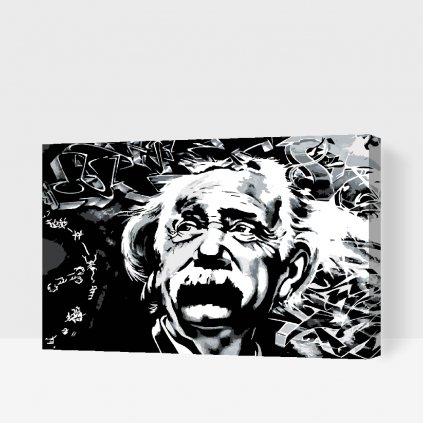 Maľovanie podľa čísiel - Albert Einstein (Rám Bez rámu, iba plátno, Veľkosť 40x60)