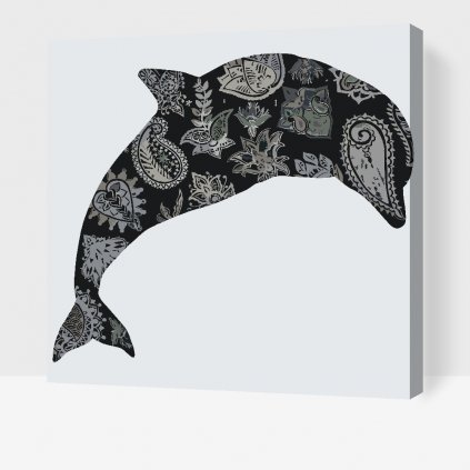 Maľovanie podľa čísiel - Mandala delfín