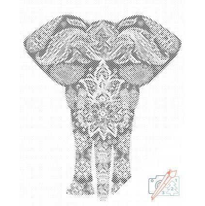 Bodkovanie - Mandala - slon