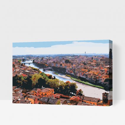 Maľovanie podľa čísiel - Výhľad na mesto - Verona 2