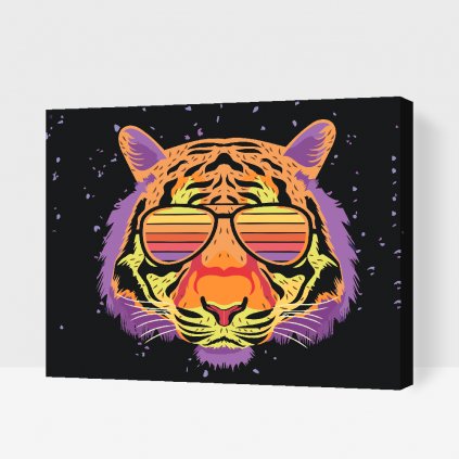 Malování podle čísel - Tiger s okuliarmi