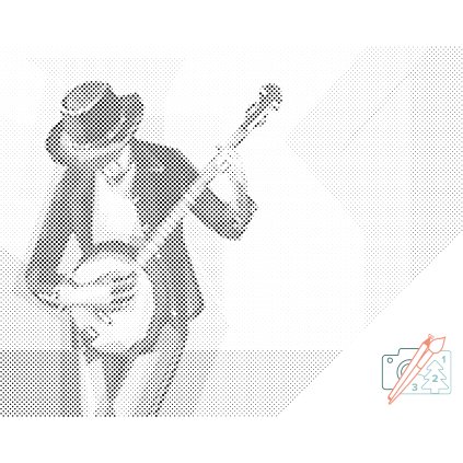 Bodkovanie - Muž hraje na banjo