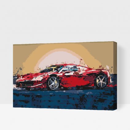 Maľovanie podľa čísiel - Červené Ferrari