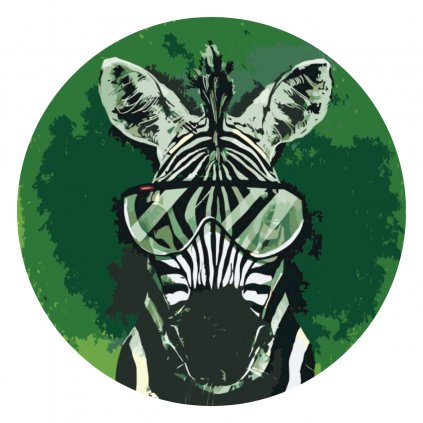 Maľovanie podľa čísiel - Zebra s okuliarmi