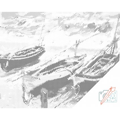 Bodkovanie - Claude Monet - 3 rybárske lode