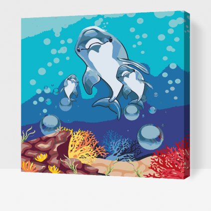 Maľovanie podľa čísiel - Delfíny