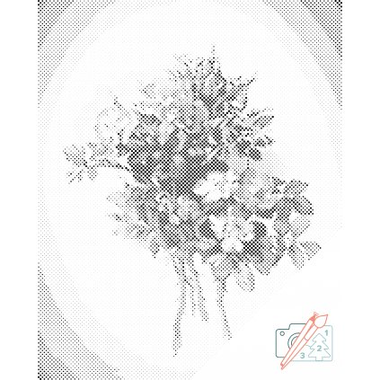 Bodkovanie - Vintage kvety VII
