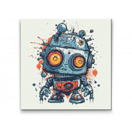 Diamantovanie podľa čísiel - Roztomilý robot