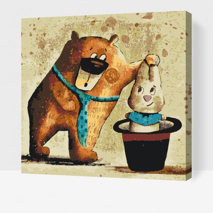 Maľovanie podľa čísiel - Ťahanie králika z klobúka