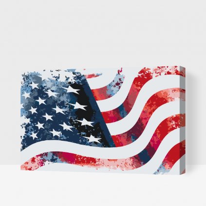 Maľovanie podľa čísiel - Vlajka USA