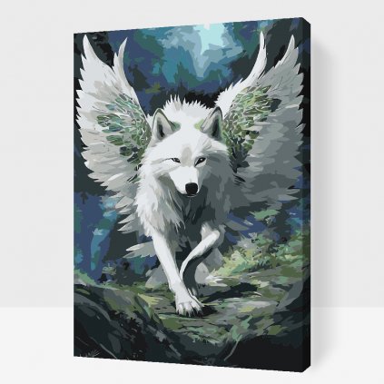 Malování podle čísel - Andělský vlk