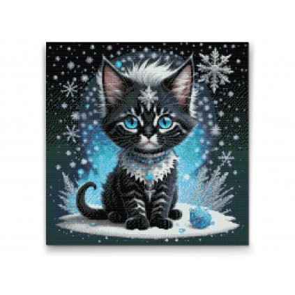 Diamantové malování - Sněžné kotě