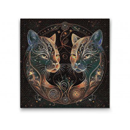 Diamantové malování - Astrologické kočky