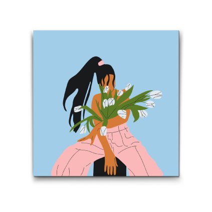M2_Maľovanie_podľa_čísiel_-_Ilustrácia_-_Žena_s_tulipánmi