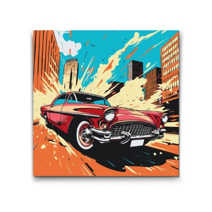 Malovanie_podla_cisiel_Pop_art_-_Cervene_auto_M2