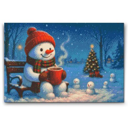 Diamantove_malovanie_Snehuliak_na_lavicke_M2