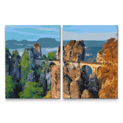 Malovanie_podla_cisiel_Most_Bastei_-_Nemecko_sada_2_platien_M7