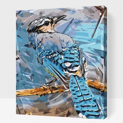 Maľovanie podľa čísiel - Vtáčik Blue Jay