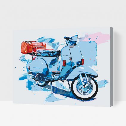 Maľovanie podľa čísiel - Modrá Vespa