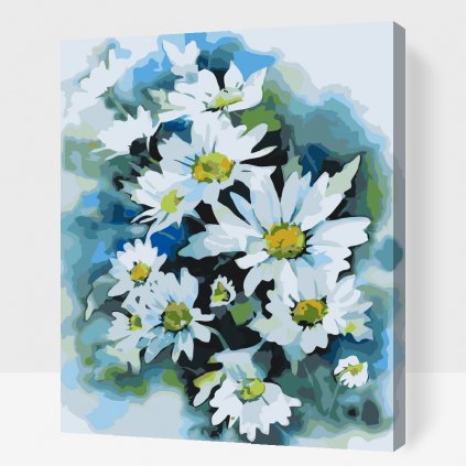 Maľovanie podľa čísiel - Jesenný kvet, Astra biela