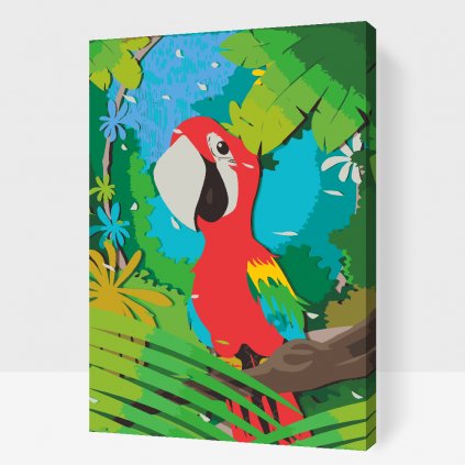 Maľovanie podľa čísiel - Šťastný papagáj