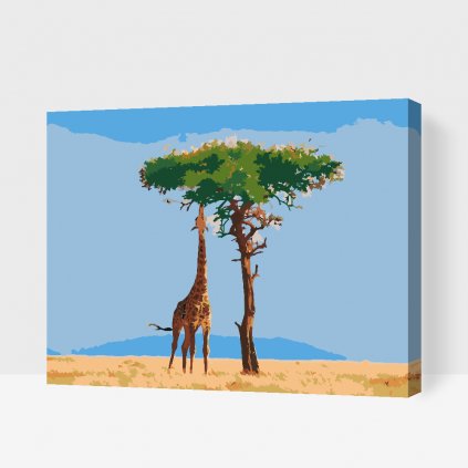 Maľovanie podľa čísiel - Kŕmenie žirafy