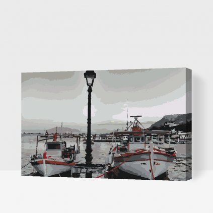 Maľovanie podľa čísiel - Lode v prístave