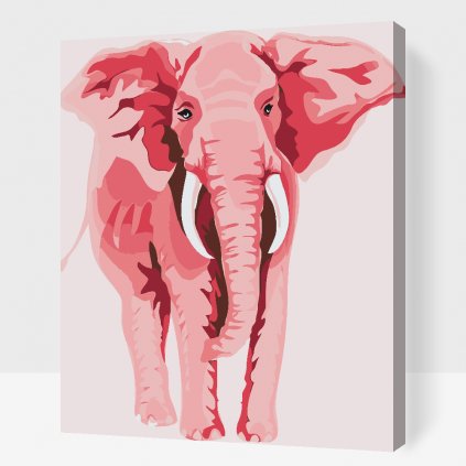 Maľovanie podľa čísiel - Ružový slon