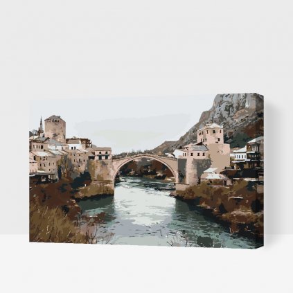 Maľovanie podľa čísiel - Most v meste Mostar