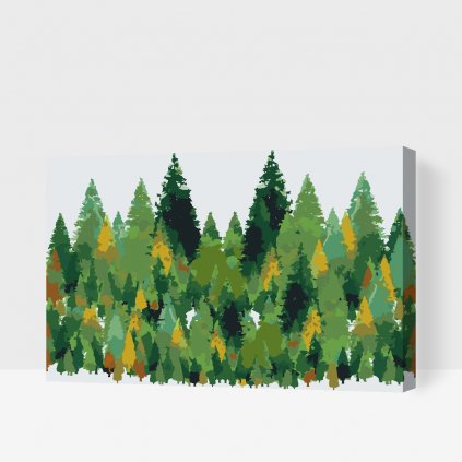 Maľovanie podľa čísiel - Borovicové stromy