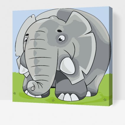 Maľovanie podľa čísiel - Guľatý slon
