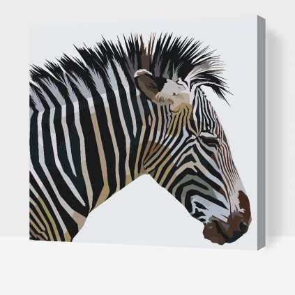 Maľovanie podľa čísiel - Kubistická zebra