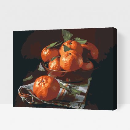 Maľovanie podľa čísiel - Miska s mandarínkami